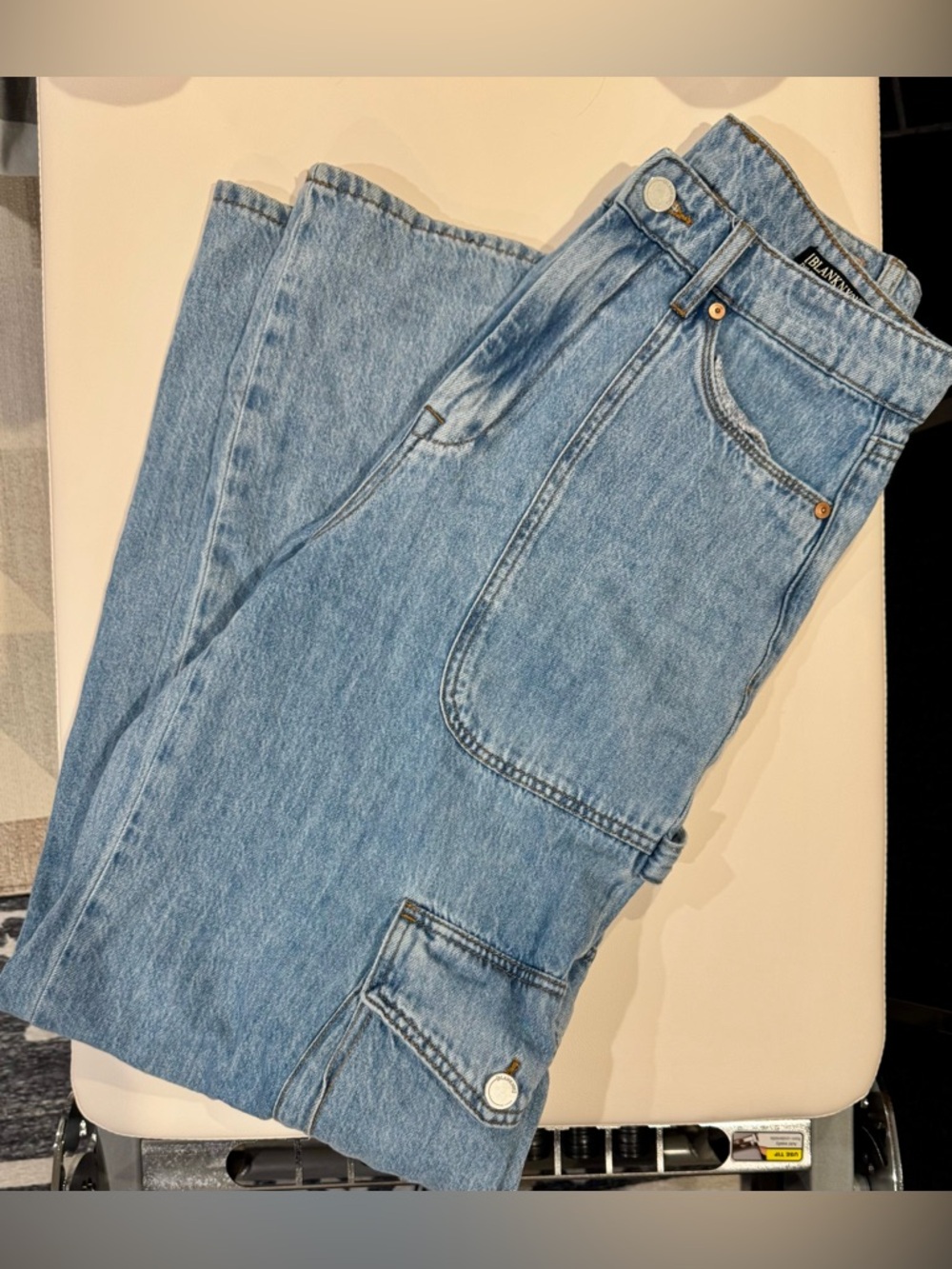 Blank NYC Franklin Light Blue Wide-Leg Cargo Jeans - Picture 3 of 11